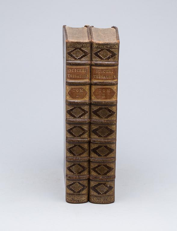 BOK, 2 vol, Johann Kaspar Suicer, "Thesaurus ecclesiasticus", 1746.