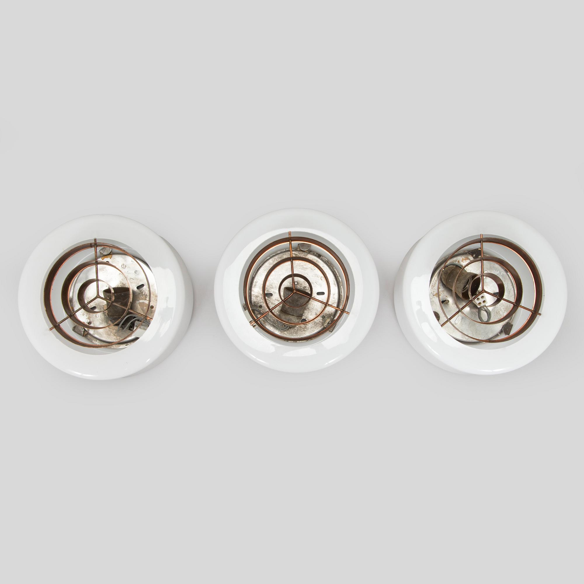 Paavo Tynell, A set of three mid 20th century ceiling lights 'A2-7' for Idman.