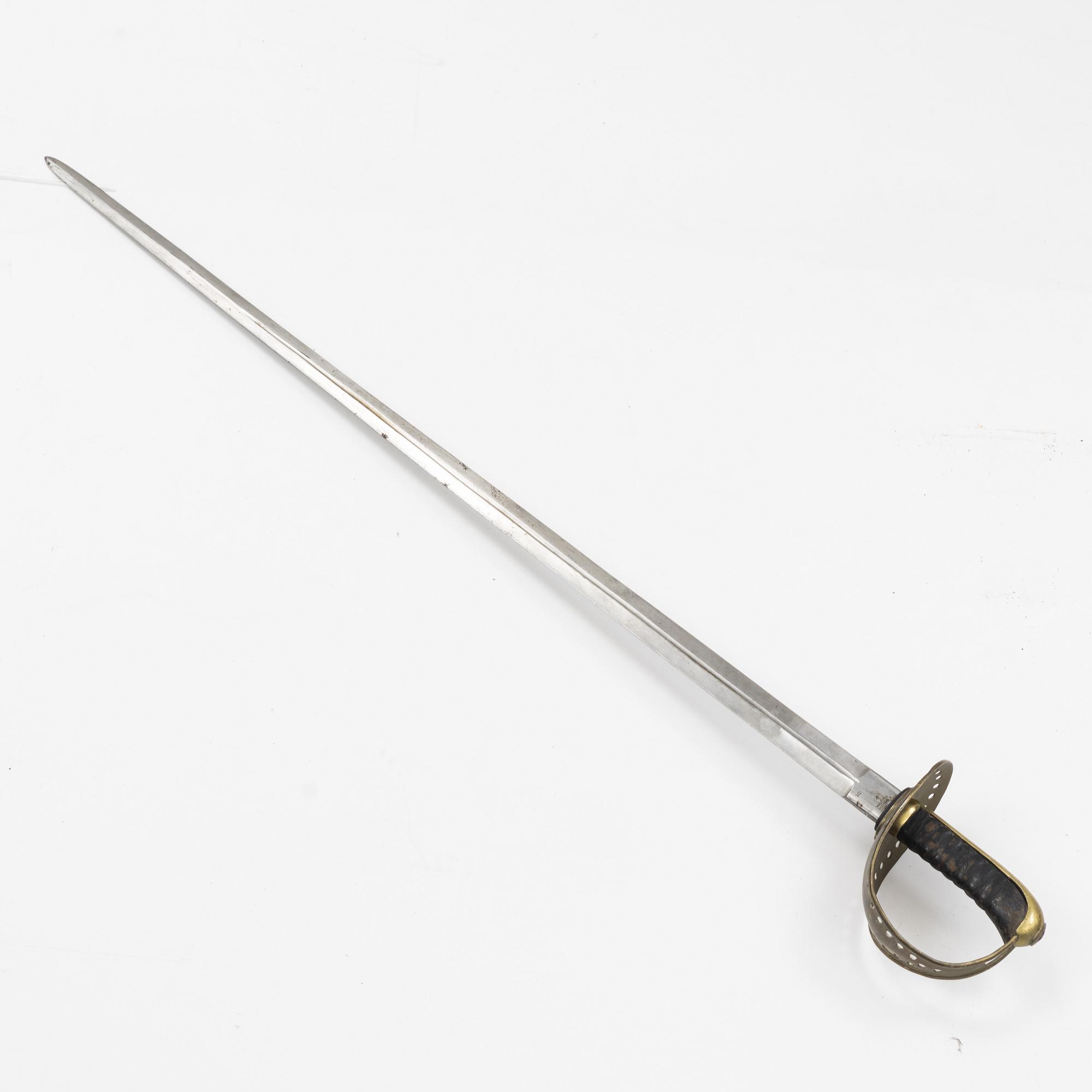 A Swedish cavalry sword with scabbard, 1893 pattern.