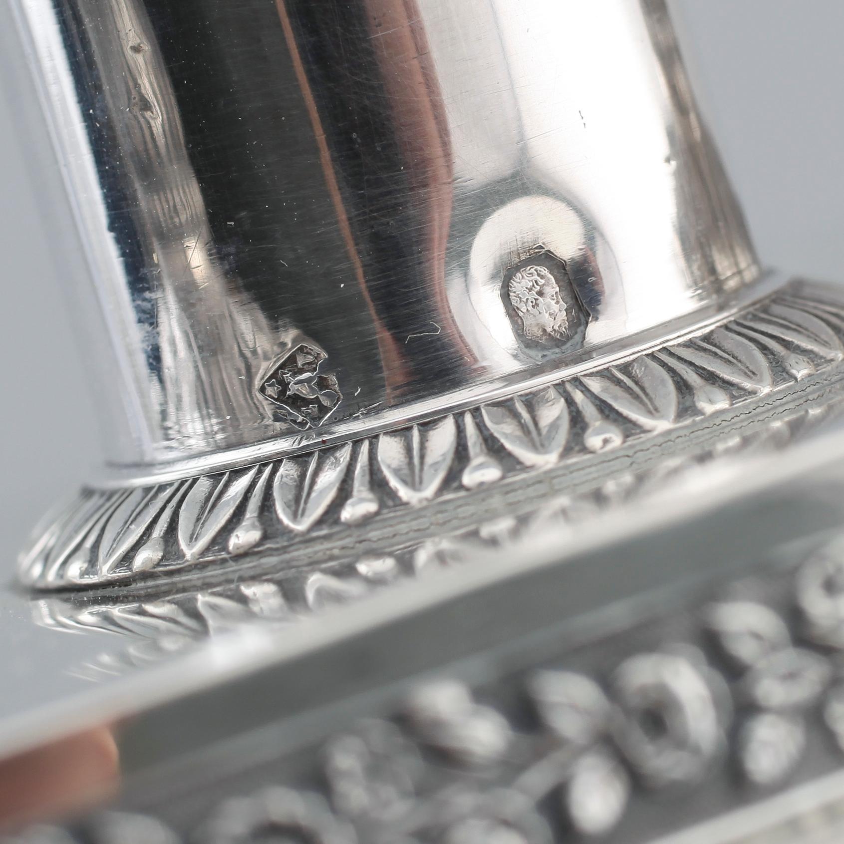 LJUSSTAKE, silver, Paris, 1800-talets första hälft. Vikt ca 350 gram.