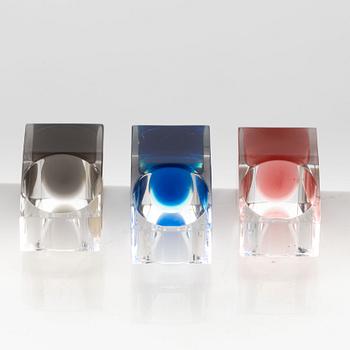 Siv Lagerström, three acrylic rings, 1970s.