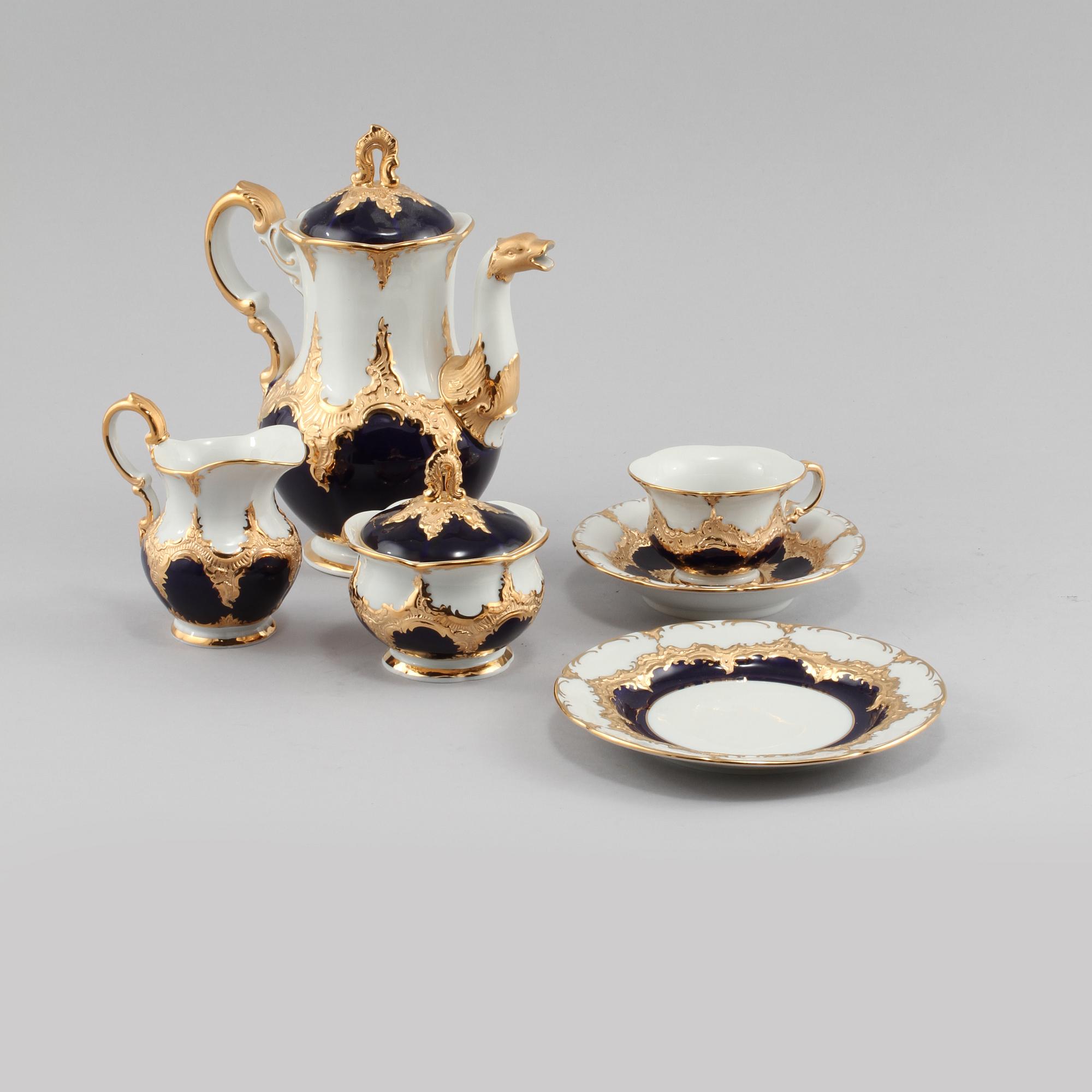 KAFFESERVIS, 26 delar, porslin, Meissen, 1900-tal.