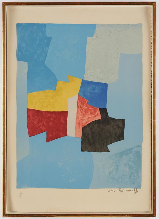 Serge Poliakoff, "Composition bleue, jaune et rouge".