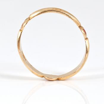 RING, frimurare, 18K guld, Johan Hanson, Umeå, 1939. Vikt ca 7,20 g.