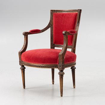 Joseph Ruste, a Gustavian armchair, Stockholm, late 18th century.