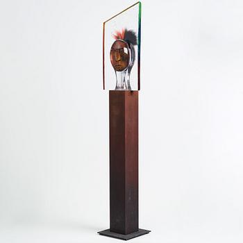 Kjell Engman, a unique glass sculpture "There are two sides", Kosta Boda, Sweden.