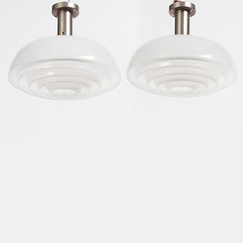 Harald Notini, a pair of ceiling lamps, model "11321", Arvid Böhlmarks Lampfabrik, 1940s.