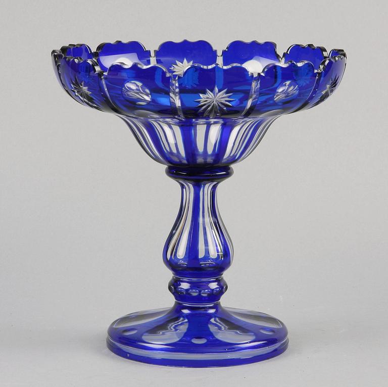 UPPSATSSKÅL, glas, troligen Böhmen. 1800-tal.