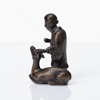 Figurin, brons. Qingdynastin, 1700-tal.