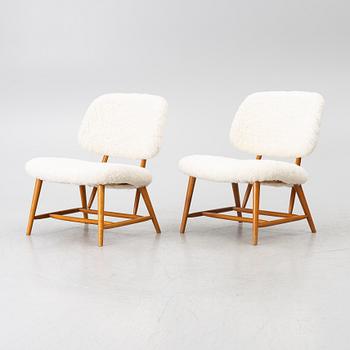 Alf Svensson, Armchairs, a pair, TeVe, Bra Bohag. Studio Ljumgs industrier, Malmö, 1950s.