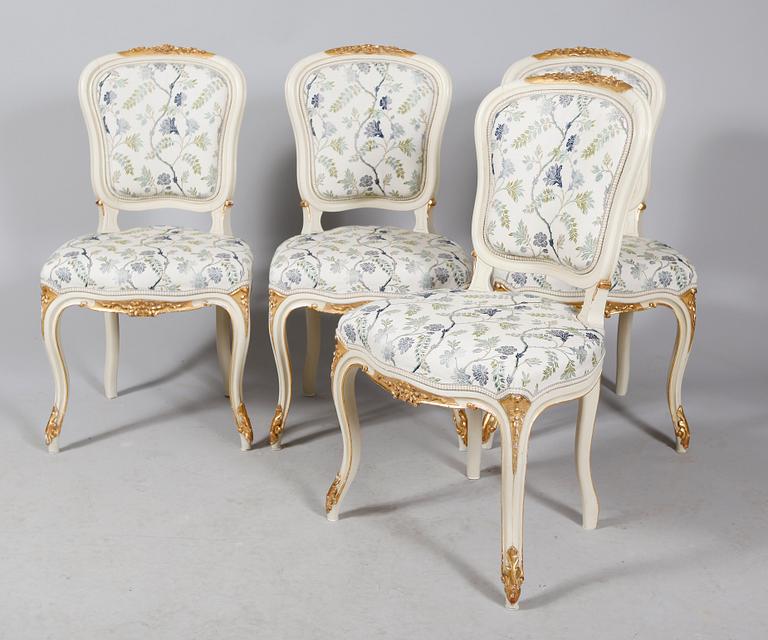 SALONGSMÖBEL, 9 del, rokokostil, 1900-tal.