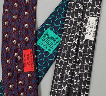 A set of three silk ties by Hermès.