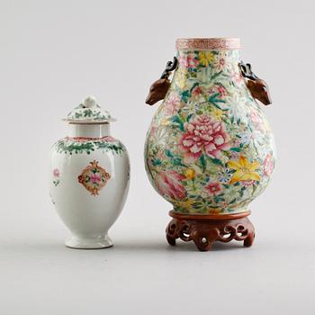 TEVAS samt VAS, porslin, Kina, 1700- och 1900-tal.