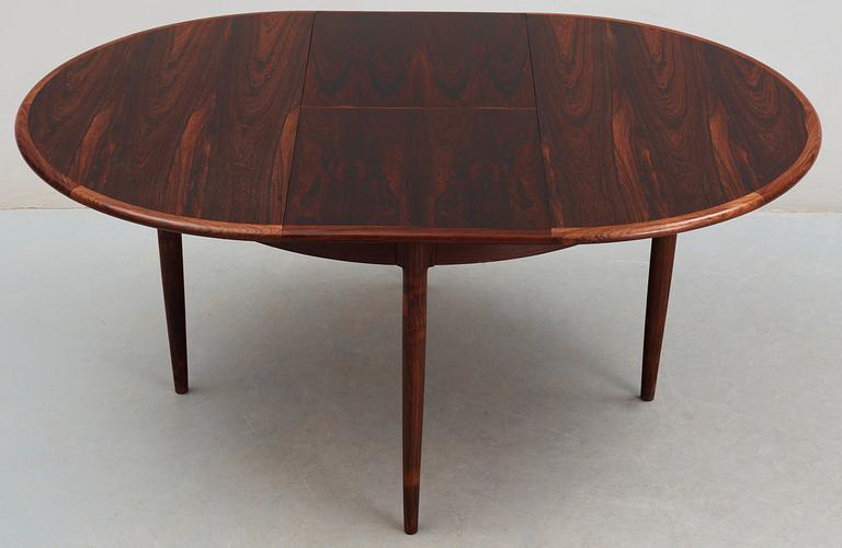 A Niels Ole Møller palisander dining table and and five chairs, J.L. Møller, Denmark 1950's-60's.