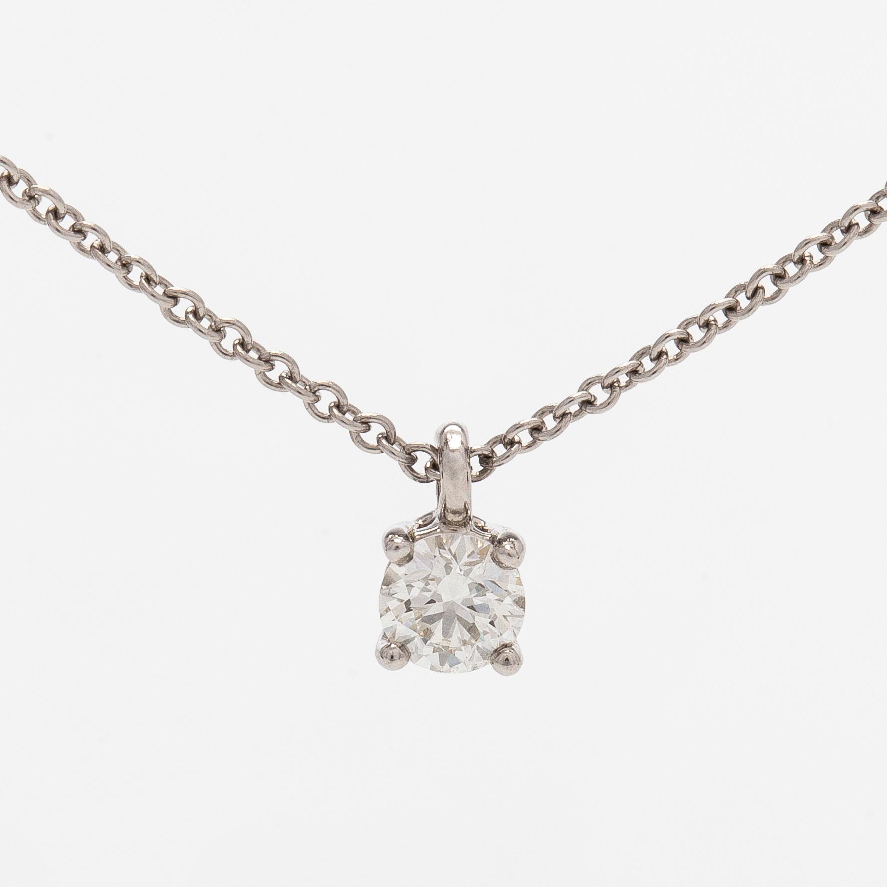 Tiffany & Co, kaulakoru, platinaa ja briljanttihiottu timantti.
