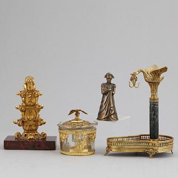 Four decorative objects, 19th/20th Century.