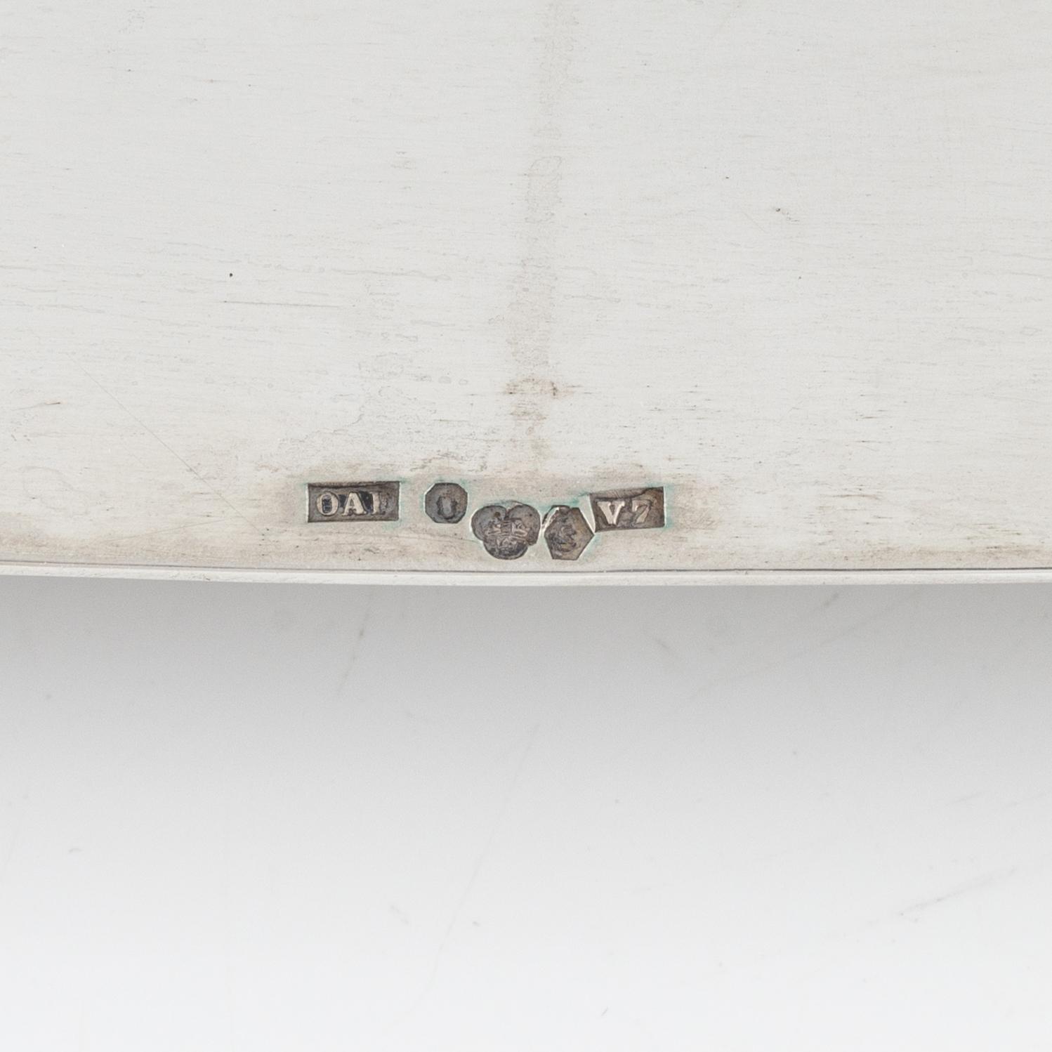 Oscar Frid, bricka, silver, Örebro, 1927.