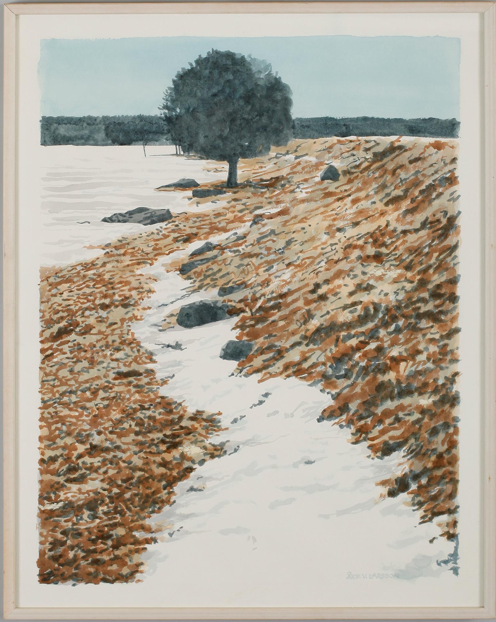 ÅKE V LARSSON, 2 st, akvareller, sign.