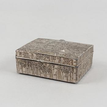 A metal box with cover, 20th century.