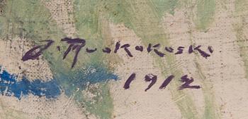 JALMARI RUOKOKOSKI, öljy kankalle, signeerattu ja päivätty 1912.