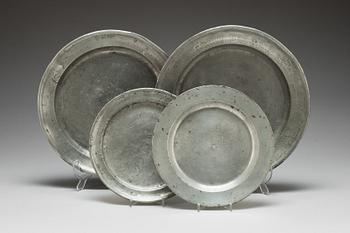 FAT, 4 st. Tenn. Sverige 1800/1700-tal.