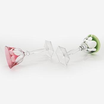 A set of ten crystal wine glasses, mid 20th century.