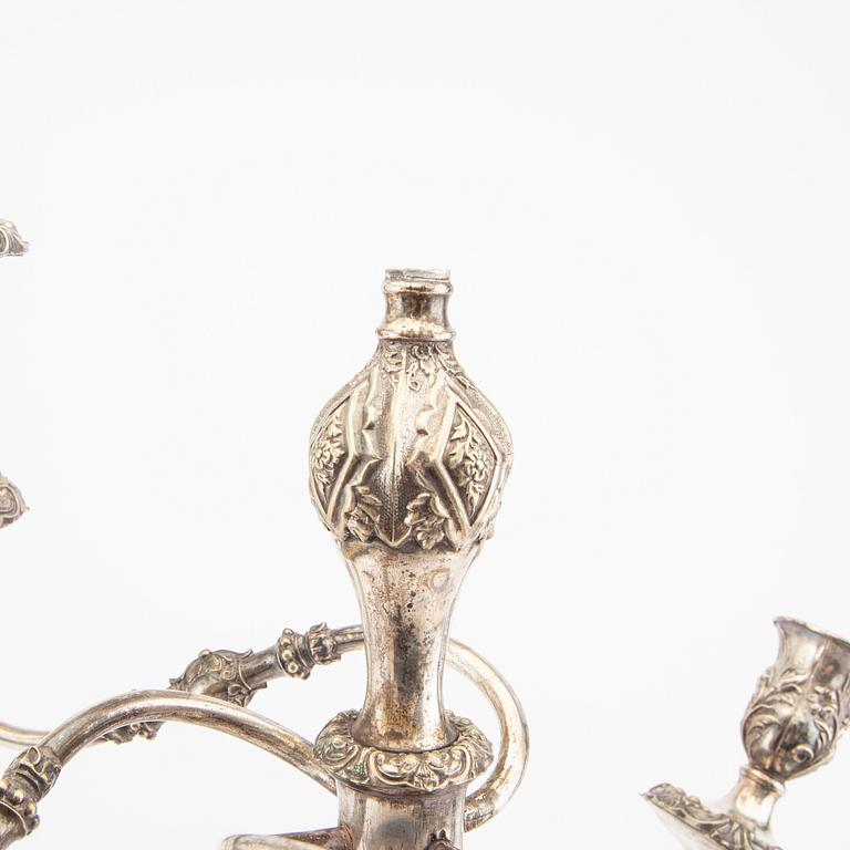 A pair of Ne Rococo epns candelabras mid 1800s.