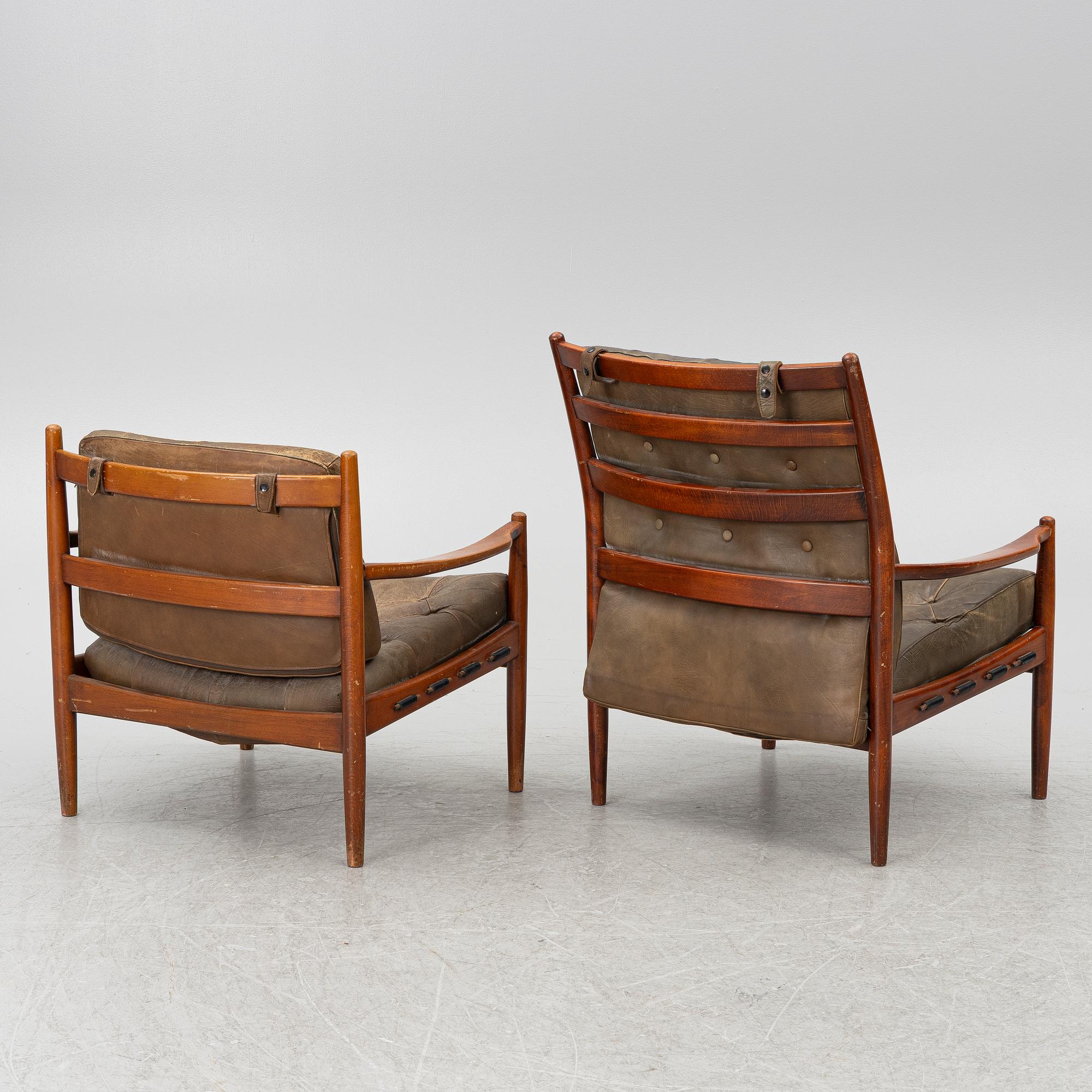 Ingemar Thillmark, armchairs, 2 pcs, "Läckö high" and "Läckö low", OPE, second half of the 20th century.