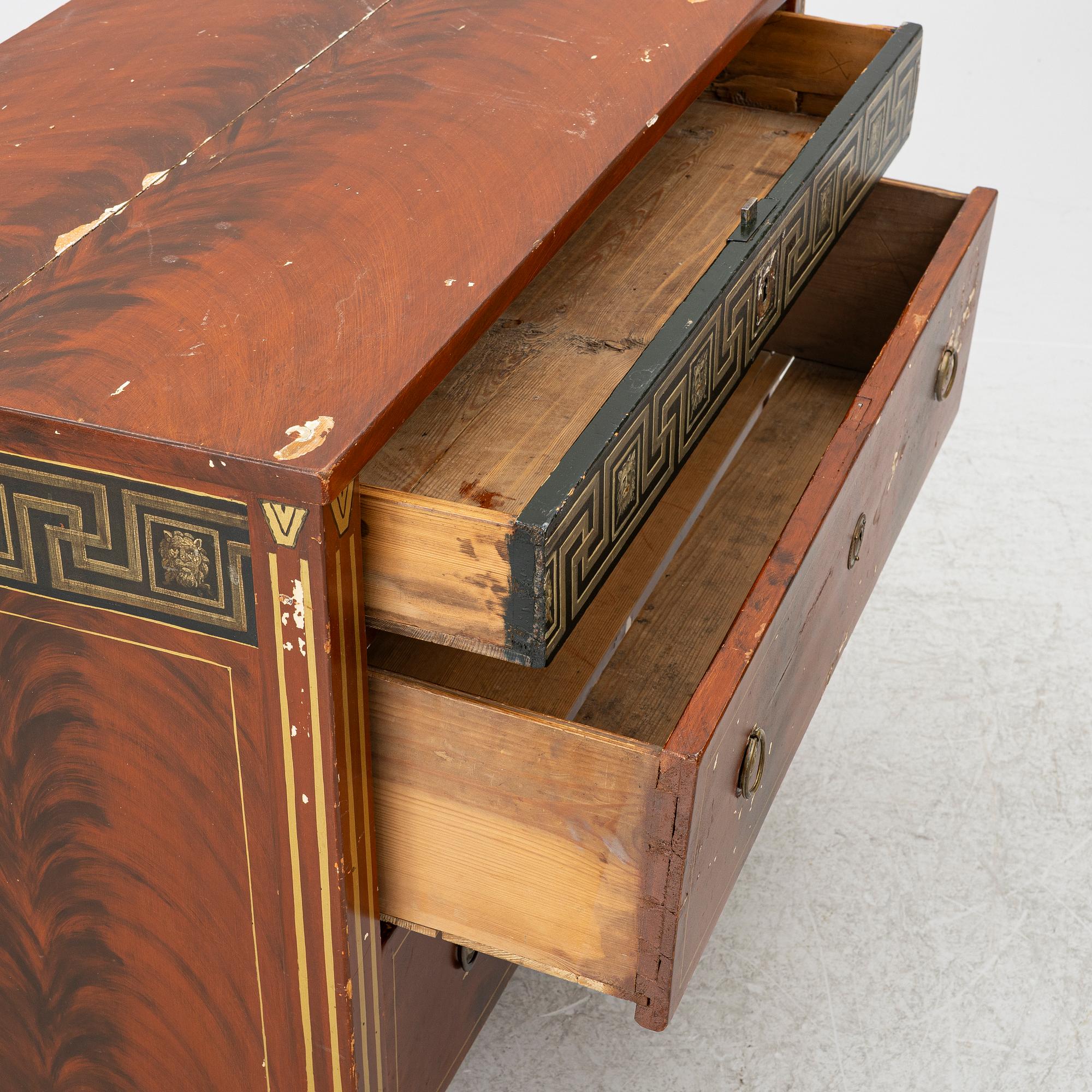A late Gustavian commode from J. N. Asplinds workshop in Falun (1785-1820).