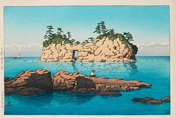 718. Kawase Hasui (1883-1957), Shirahama Engetsu island, färgträsnitt, Japan, 1951.