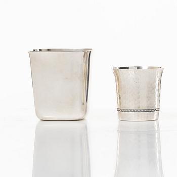 Two cups, silver, C.F. Carlman, 1953, and Ceson Guldvaru Ab, 1984.