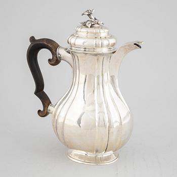 A Swedish late baroque silver coffee-pot, mark of Johan Lorens Starin, Stockholm 1742.