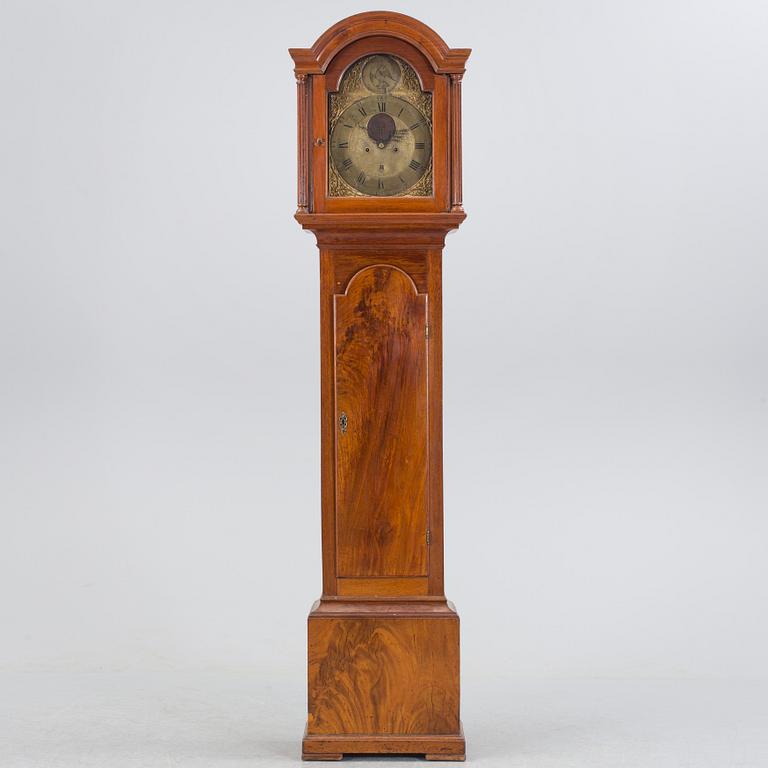 A Samuel Raworth mahogany long-case clock, Plymouth, England, late 18th Century.