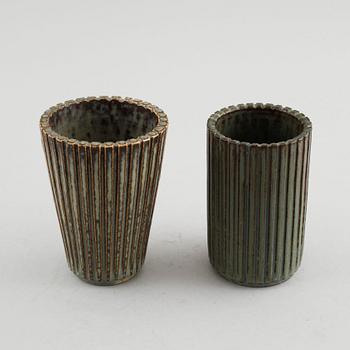 Two stoneware vases by Arne Bang, Denmark, second half of the 20th century.