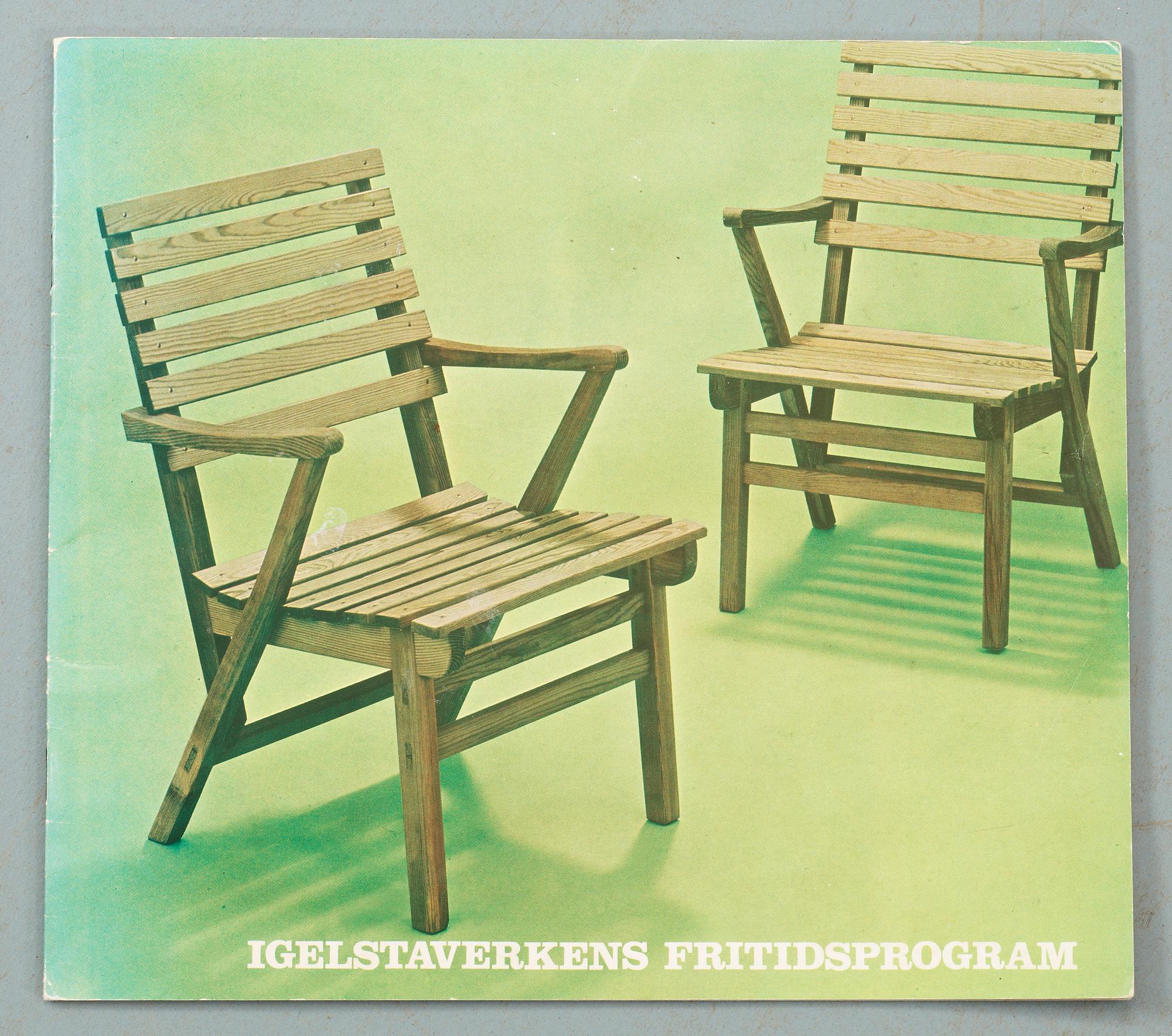TRÄDGÅRDSMÖBEL, 7 delar, "Bergshamra", Carl Malmsten för ITA Igelstaverken AB.