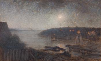 Axel Fahlcrantz , "Köpmanholm i månsken".