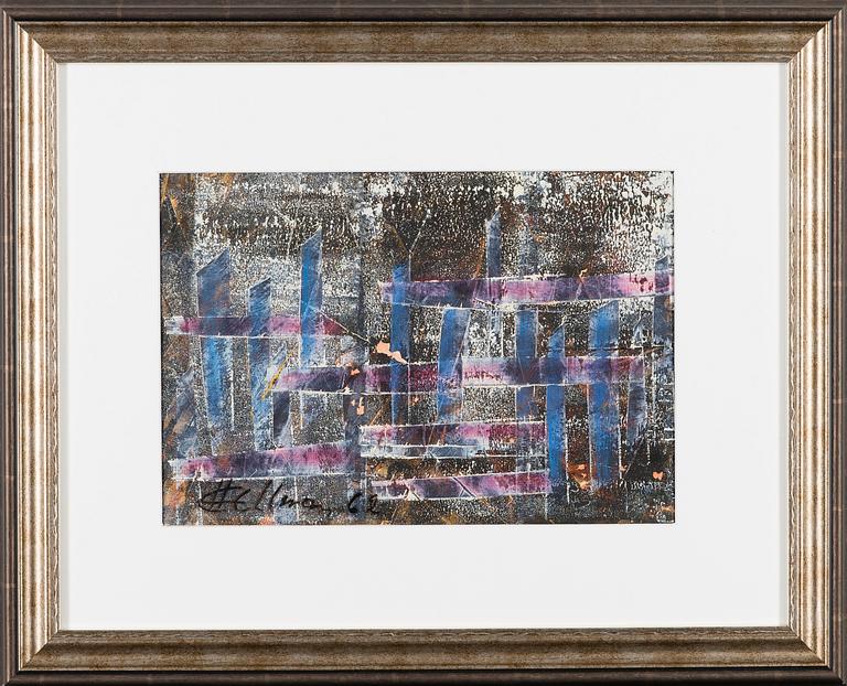 ERKKI HELLMAN, mixed media, signed an dated 62.