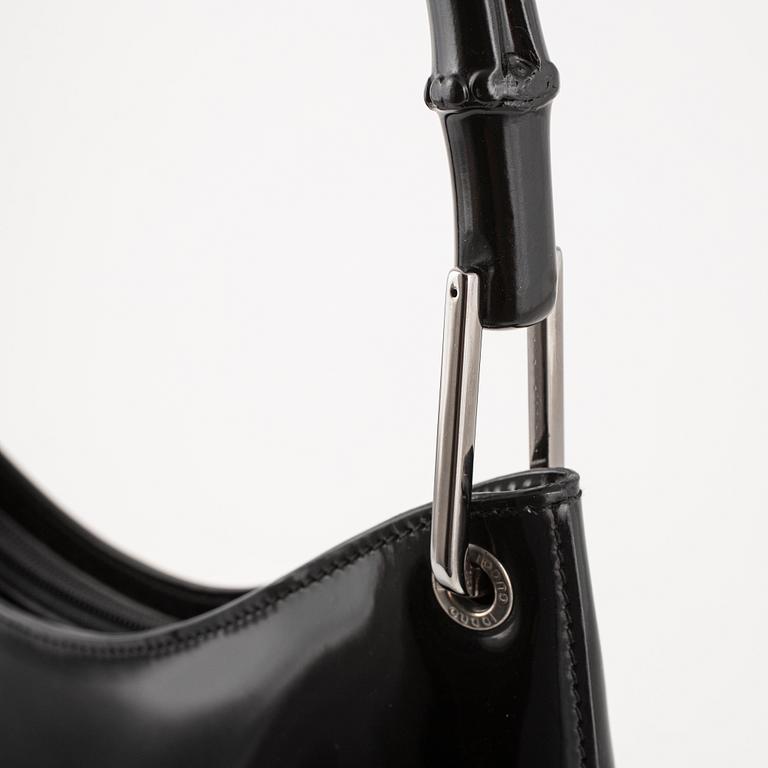 Gucci, a black leather 'Bamboo' bag.