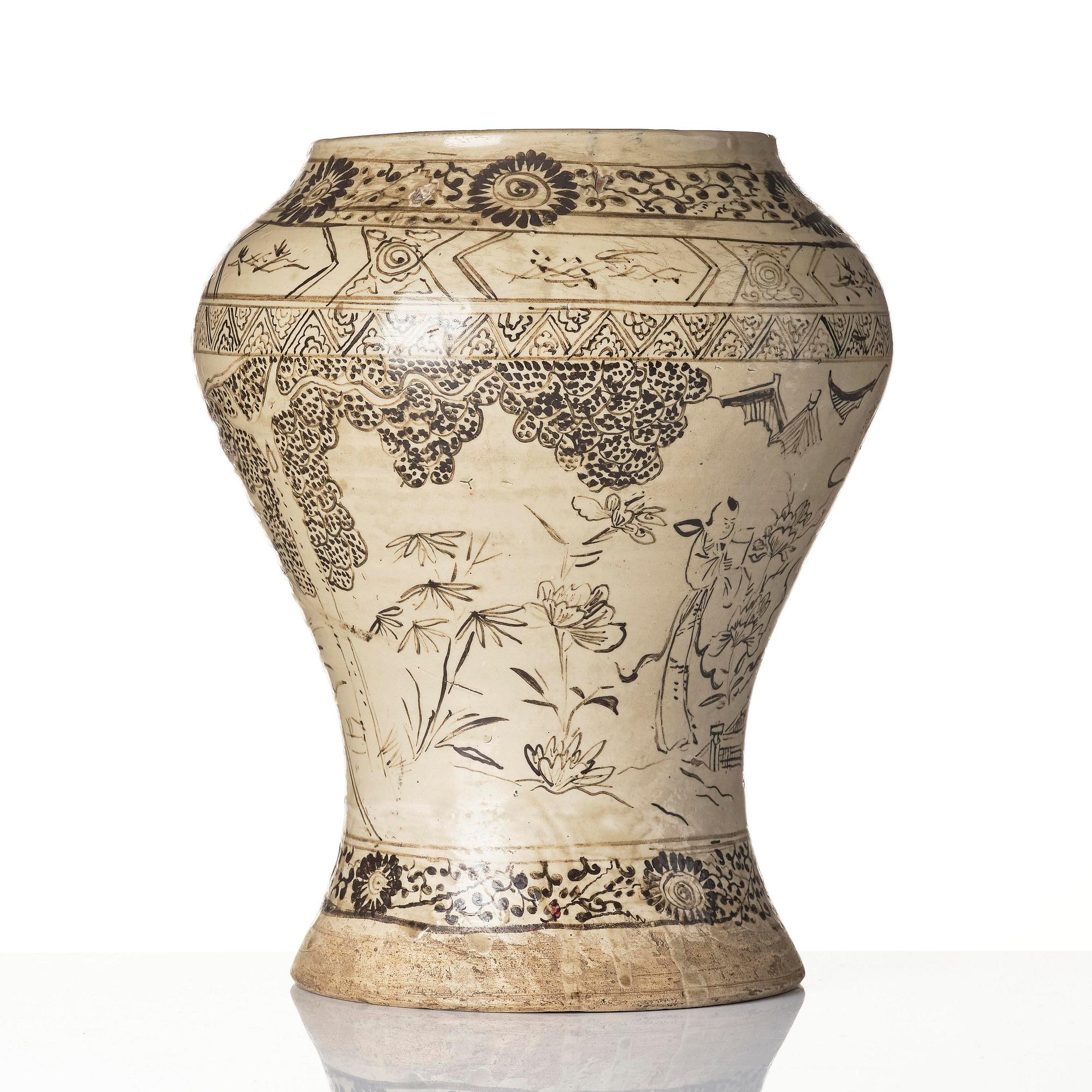 A large chizhou painted jar, Ming dynasty (1368-1644).