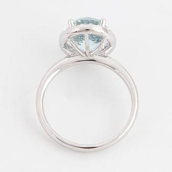 Aquamarine and diamond ring.
