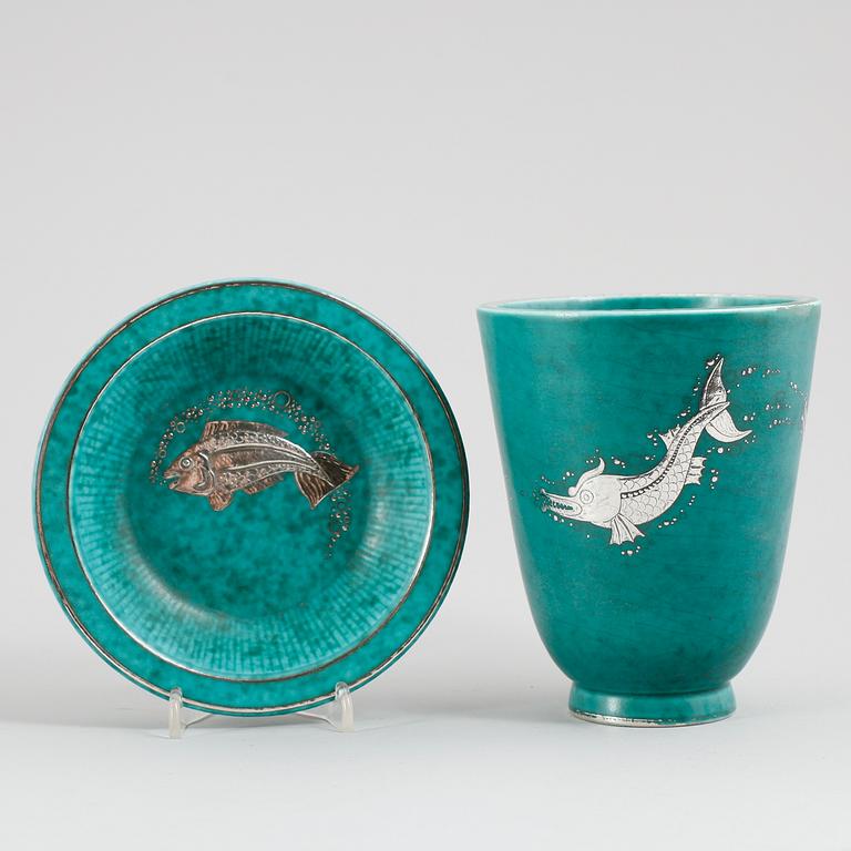 VAS SAMT SKÅL, stengods, Argenta, Gustavsberg.