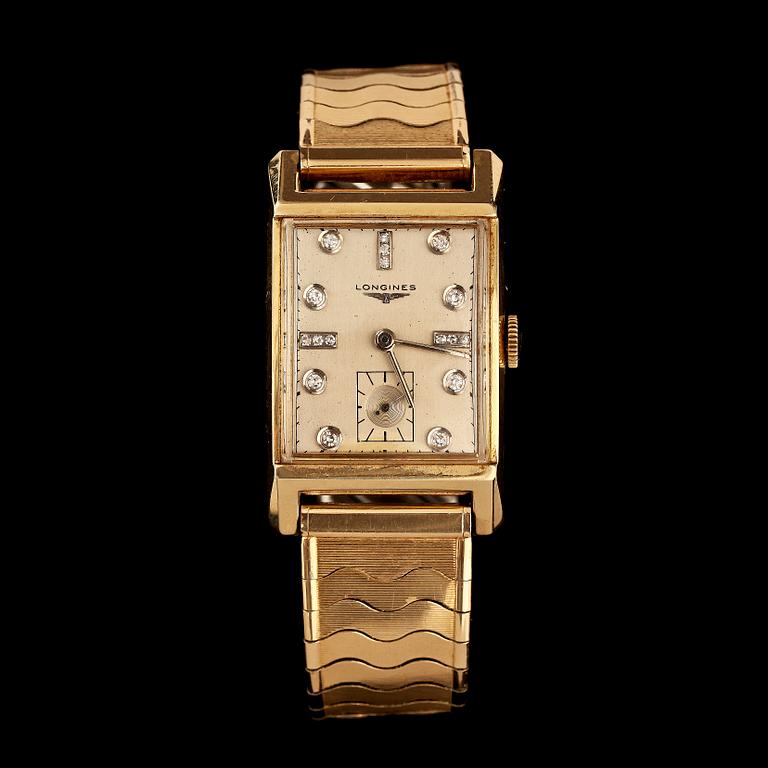 ARMBANDSUR, 14k guld samt 17 åttkantslipade diamanter. Vikt 40 g.