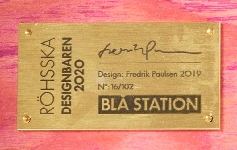 FREDRIK PAULSEN, "Röhsska"Designbaren, stol, Blå Station 2020, Stol 16/102.