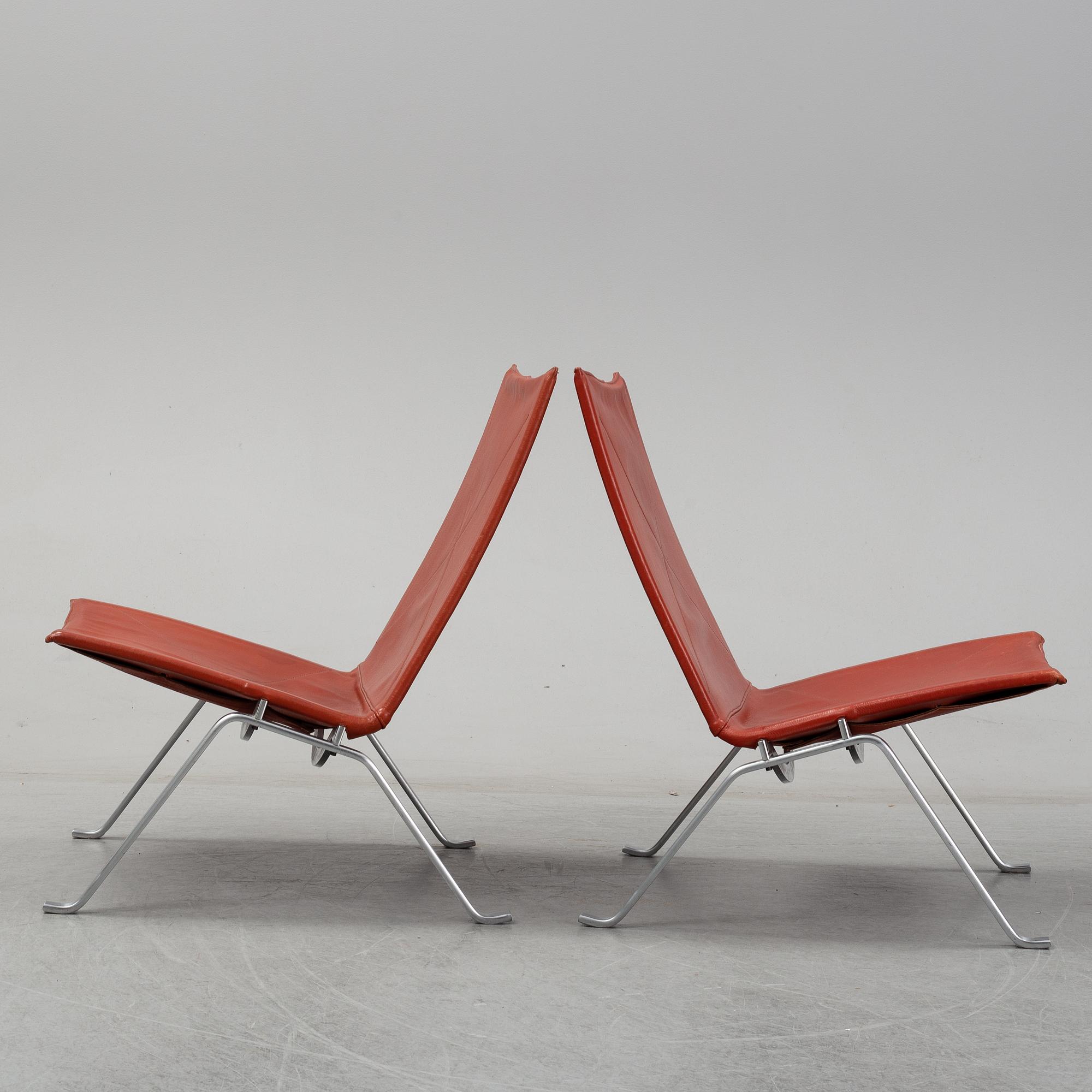 POUL KJAERHOLM, a pair of 'PK 22' armchairs, E. Kold Christensen.