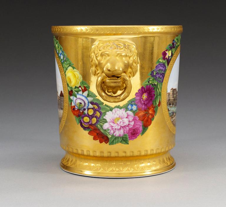 A bottle cooler from the wedding service of Princess Luise of Preussia and Prince Frederik of Holland.