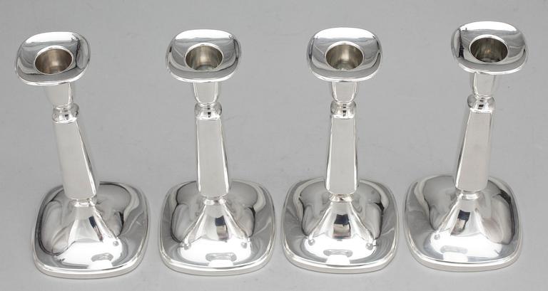 LJUSSTAKAR, 4 st, silver, Tore Eldh, Ceson Guldvaru AB Göteborg 1960-tal.