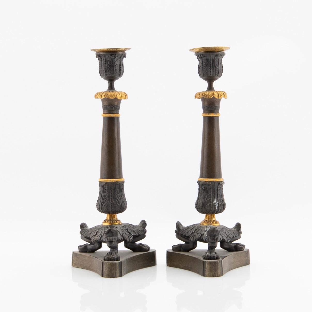 Candelabras a pair, late Empire, France first half / mid 19th century.