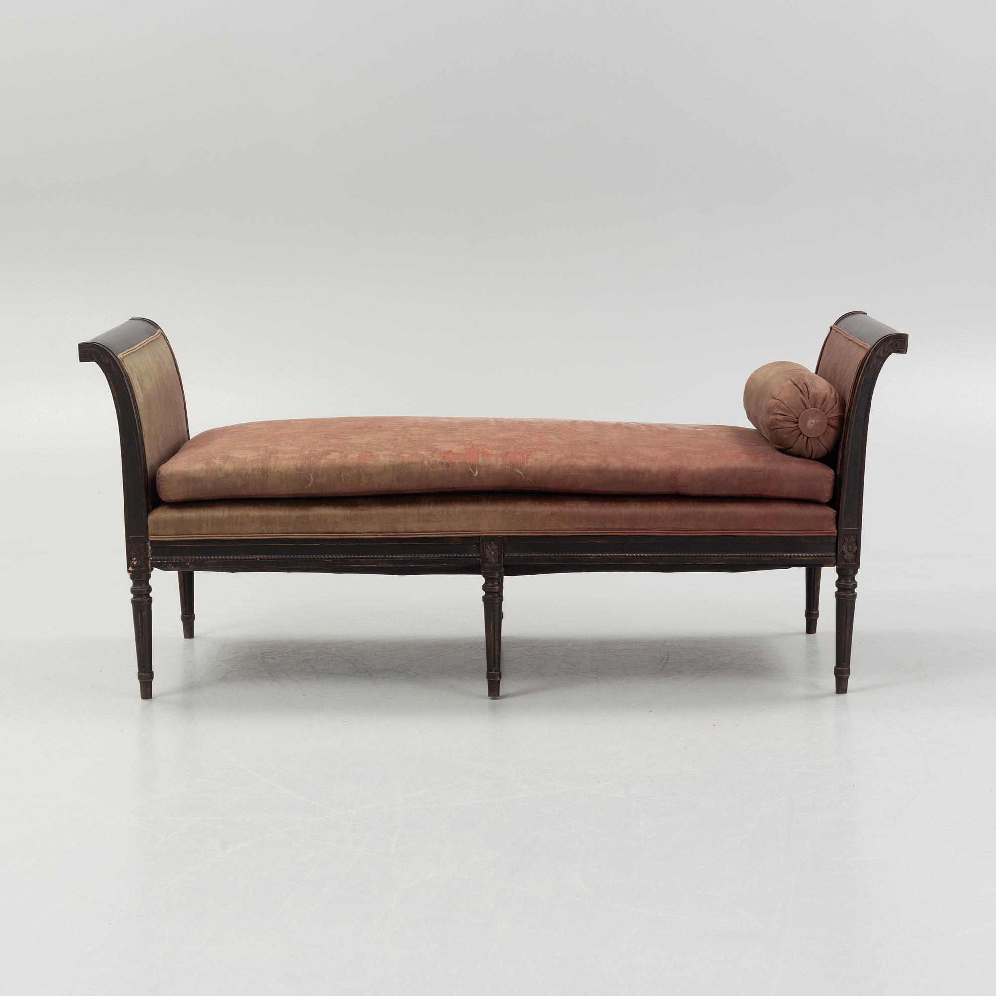 Bankettsoffa, gustaviansk stil, omkring 1900.