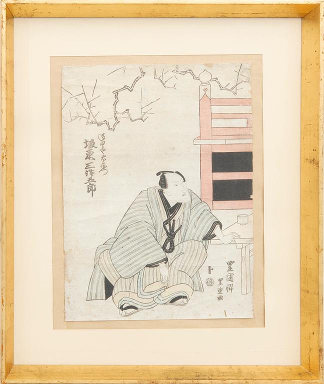 Utagawa Toyokuni II / Toyoshige, färgträsnitt, japan 1800-talets första hälft.