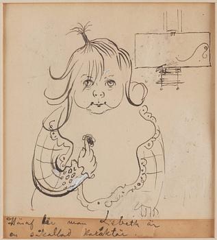 Carl Larsson, Four drawings of the artist's daughter Lisbeth.